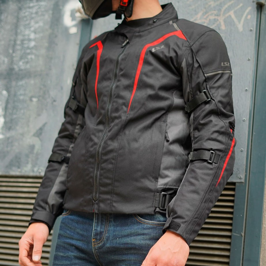 Campera LS2 Sepang Hombre Negro / Rojo
